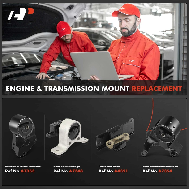 4-Pc Motor Mount Without Wires + Motor Mount + Transmission Mount, Front & Rear, A-Premium APEM1106