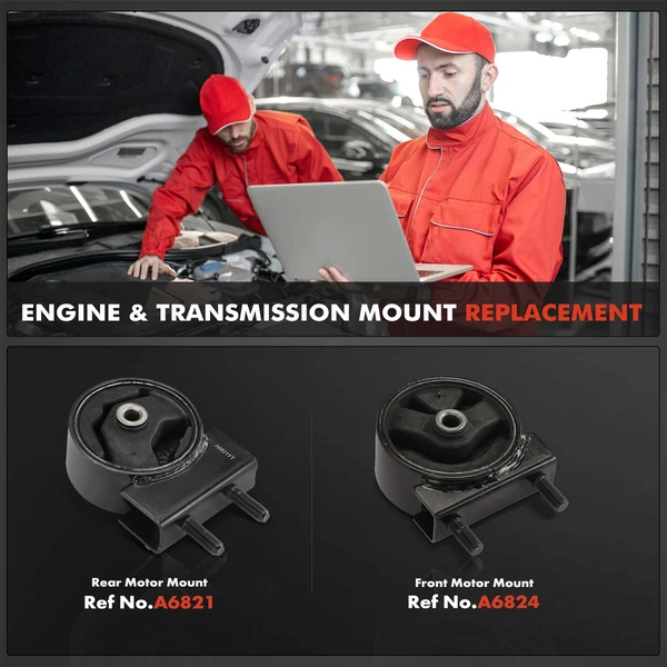 2-Pc Motor Mount, Front & Rear, A-Premium APEM836