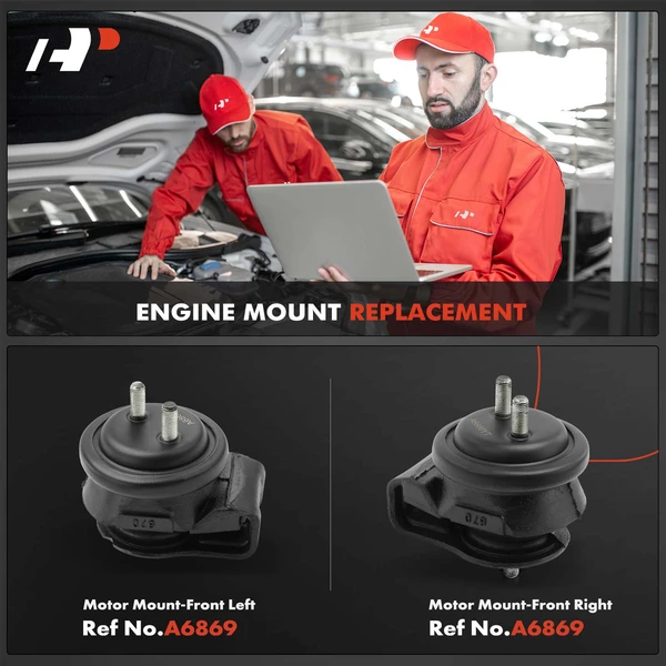 2-Pc Motor Mount Front Left & Front Right A-Premium APEM837