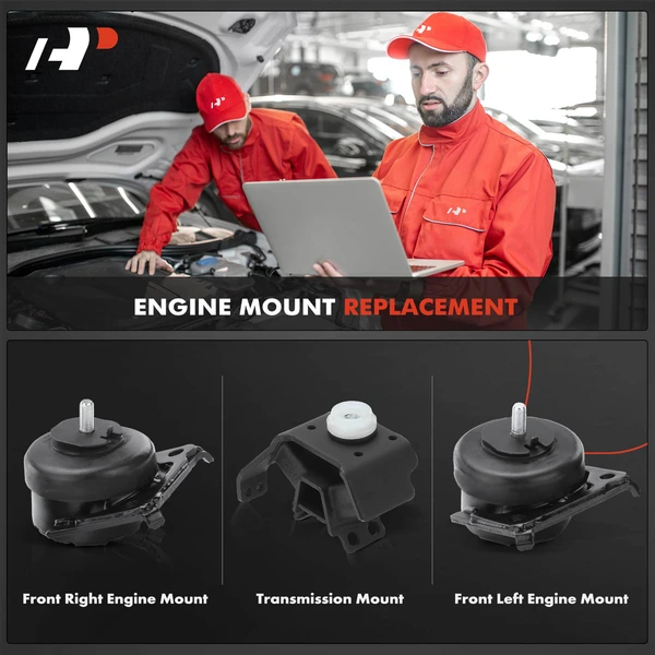 3-Pc Engine Mount + Transmission Mount, Front, A-Premium APEM180