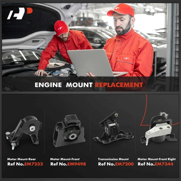 4-Pc Engine Mount and Transmission Mount Kit Front & Rear A-Premium APEM361