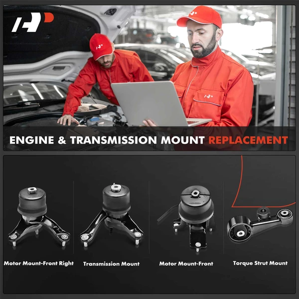 4-Pc Motor Mount + Transmission Mount + Torque Strut Mount, Front, A-Premium APEM365