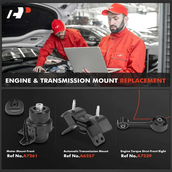 3-Pc Engine Mount and Transmission Mount Kit Front A-Premium APEM839