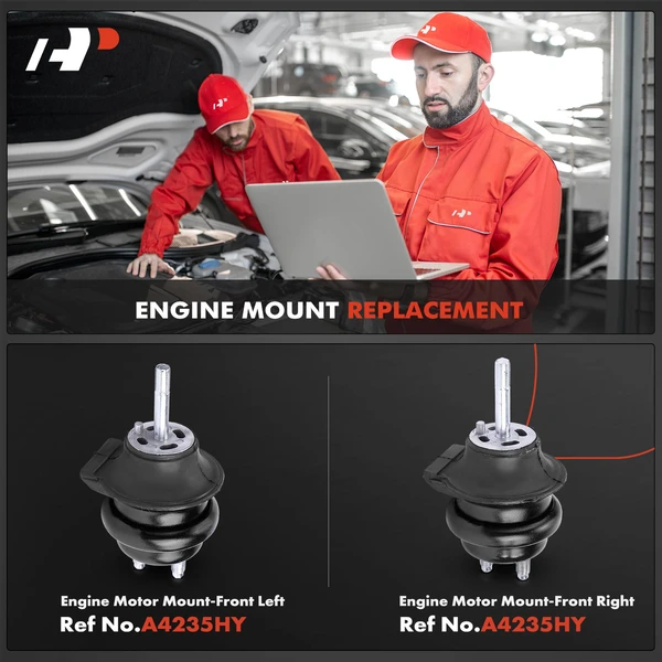 2-Pc Engine Motor Mount Front Left & Front Right A-Premium APEM843