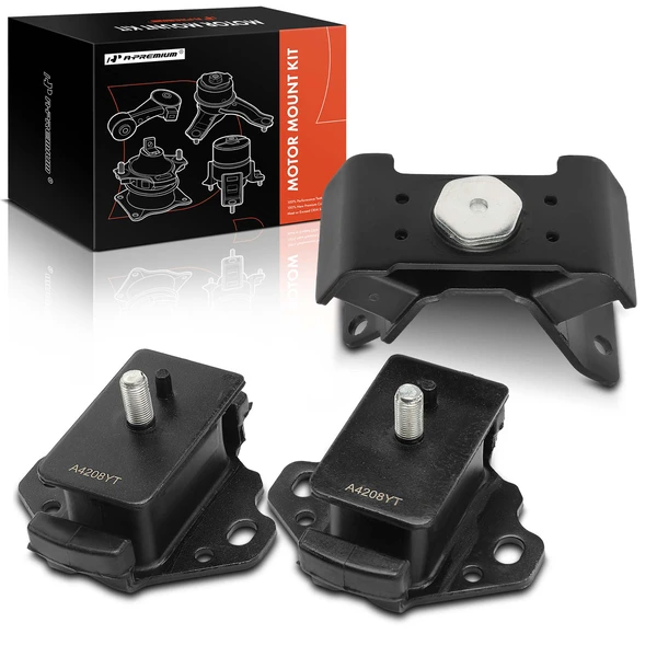 1988-1995 Toyota 4Runner 3-Pc Engine Mount and Transmission Mount Kit Front Left & Front Right A-Premium APEM849