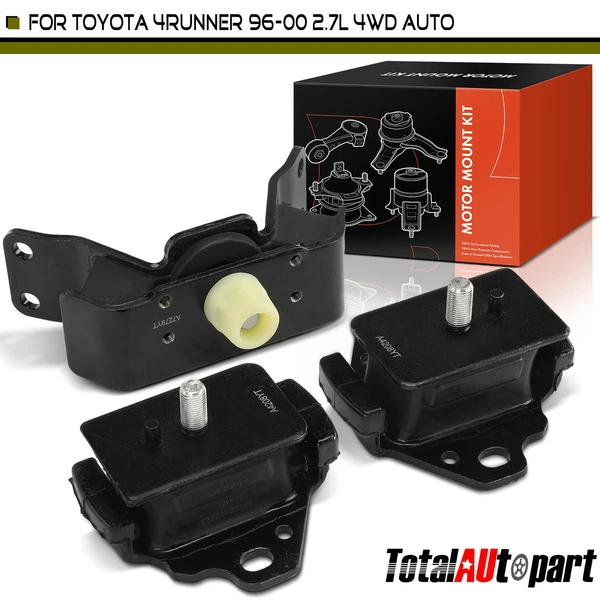 1996-2000 Toyota 4Runner 3-Pc Engine Mount and Transmission Mount Kit Front Left & Front Right A-Premium APEM850