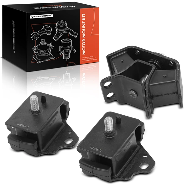1996-2000 Toyota 4Runner 3-Pc Engine Mount and Transmission Mount Kit Front Left & Front Right A-Premium APEM851