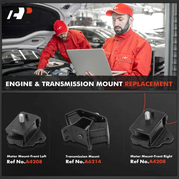 3-Pc Engine Mount and Transmission Mount Kit Front Left & Front Right A-Premium APEM851