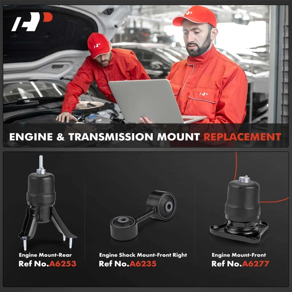 3-Pc Engine Mount and Transmission Mount Kit Front & Rear A-Premium APEM853