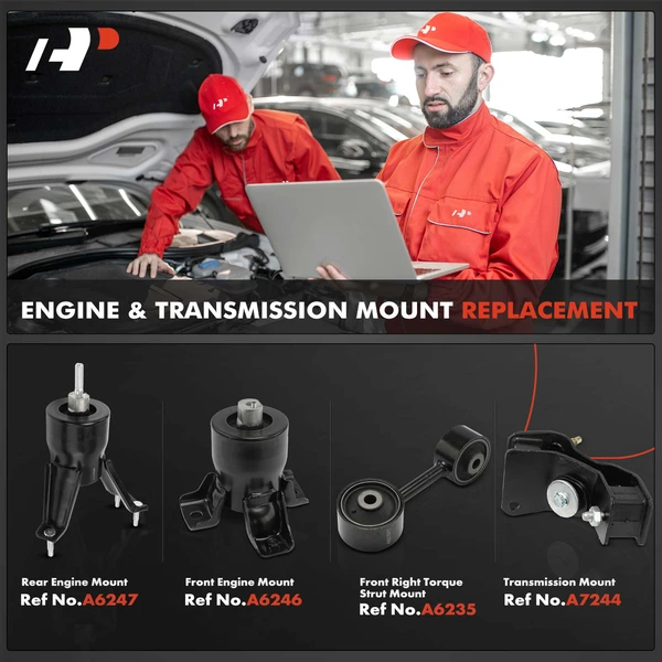 4-Pc Engine Mount and Transmission Mount Kit Front & Rear A-Premium APEM856