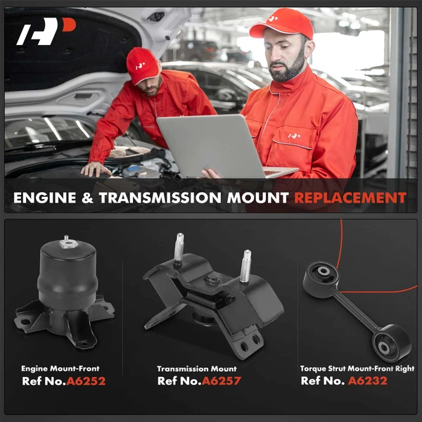 3-Pc Engine Mount and Transmission Mount Kit Front A-Premium APEM858