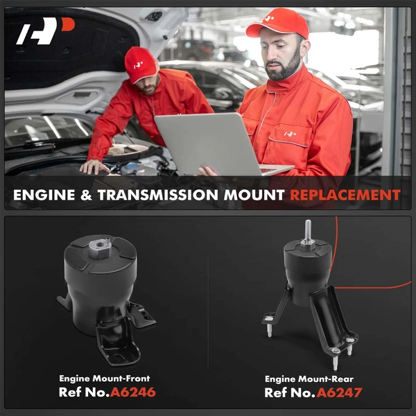 2-Pc Engine Mount and Transmission Mount Kit Front & Rear A-Premium APEM862