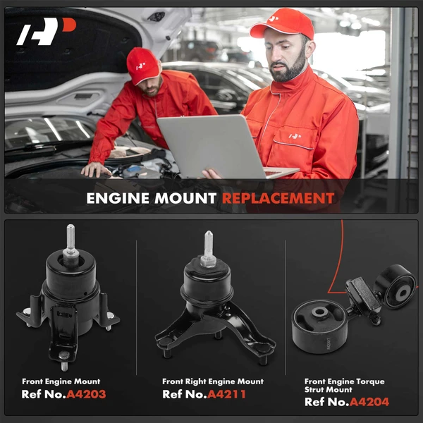 3-Pc Engine Mount and Transmission Mount Kit Front A-Premium APEM864