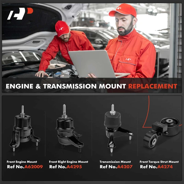 4-Pc Engine Mount and Transmission Mount Kit Front A-Premium APEM868