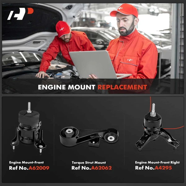 3-Pc Engine Mount + Torque Strut Mount, Front, A-Premium APEM870