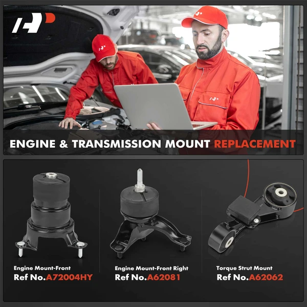 3-Pc Engine Mount and Transmission Mount Kit Front A-Premium APEM872