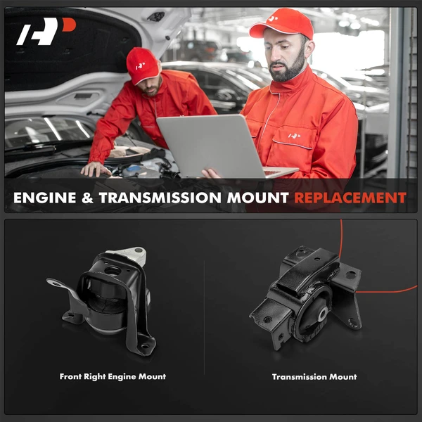 2-Pc Engine Mount + Transmission Mount, Front Right, A-Premium APEM875