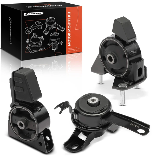 3-Pc Engine Mount + Engine Mount-Without Bracket, Front & Rear, A-Premium APEM879