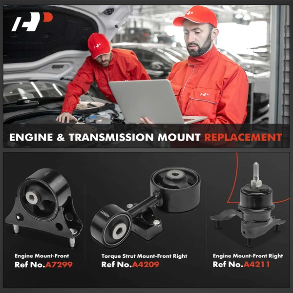 3-Pc Engine Mount and Transmission Mount Kit Front A-Premium APEM885