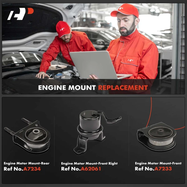 3-Pc Engine Motor Mount, Front & Rear, A-Premium APEM890