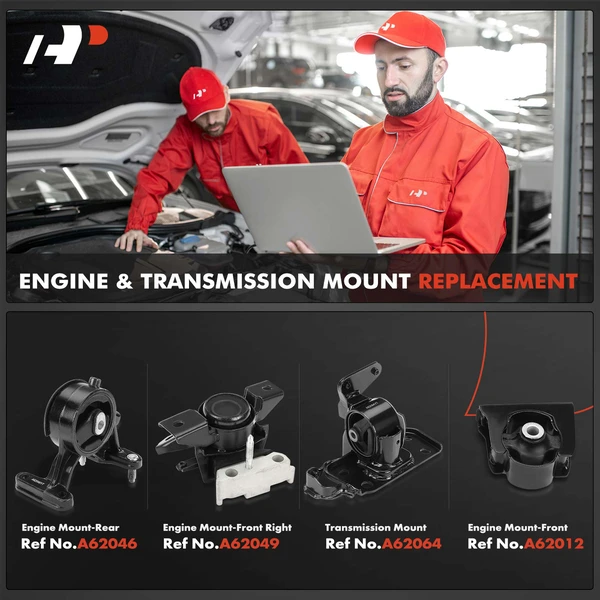 4-Pc Engine Mount and Transmission Mount Kit Front & Rear A-Premium APEM895