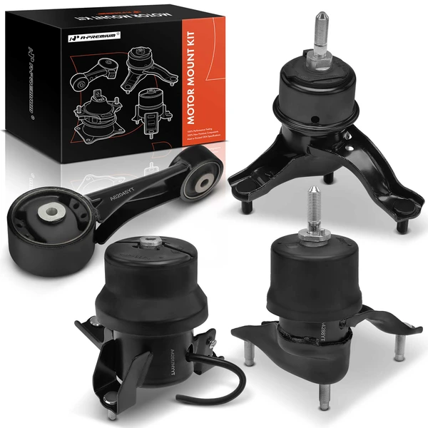 4-Pc Engine Mount + Torque Strut Mount + Transmission Mount, Front & Rear, A-Premium APEM905