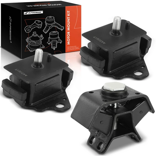 1998-2004 Toyota Tacoma 3-Pc Engine Mount and Transmission Mount Kit Front Left & Front Right A-Premium APEM911