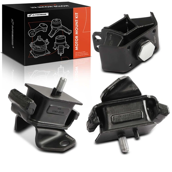 2000-2004 Toyota Tacoma 3-Pc Engine Mount and Transmission Mount Kit Front Left & Front Right A-Premium APEM912