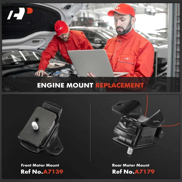 2-Pc Engine Mount Front Left & Front Right A-Premium APEM913