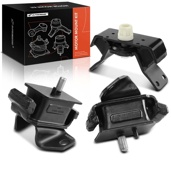 3-Pc Engine Mount and Transmission Mount Kit Front Left & Front Right A-Premium APEM914