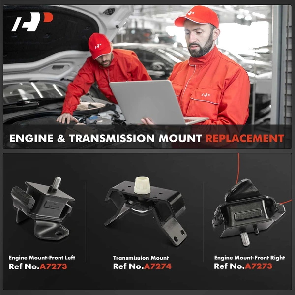 3-Pc Engine Mount and Transmission Mount Kit Front Left & Front Right A-Premium APEM914