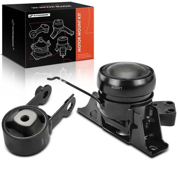 2-Pc Engine Mount + Torque Strut Mount, Front Right & Rear, A-Premium APEM920