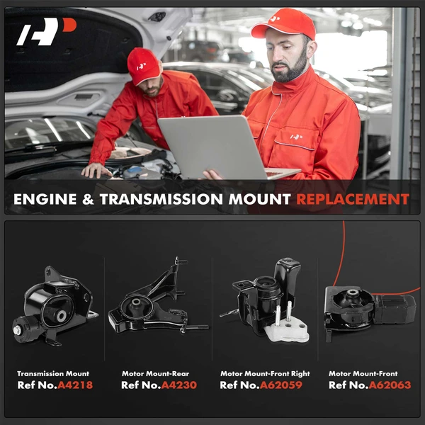 4-Pc Motor Mount + Transmission Mount, Front & Rear, A-Premium APEM1128
