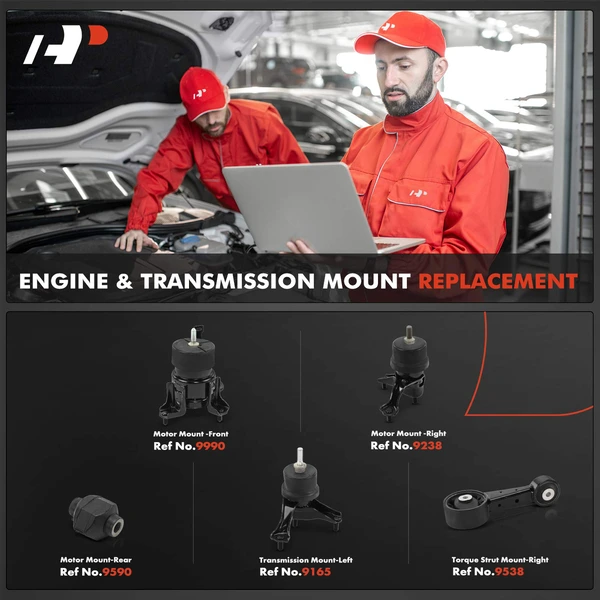 5-Pc Motor Mount + Transmission Mount + Torque Strut Mount, Front & Rear, A-Premium APEM1177