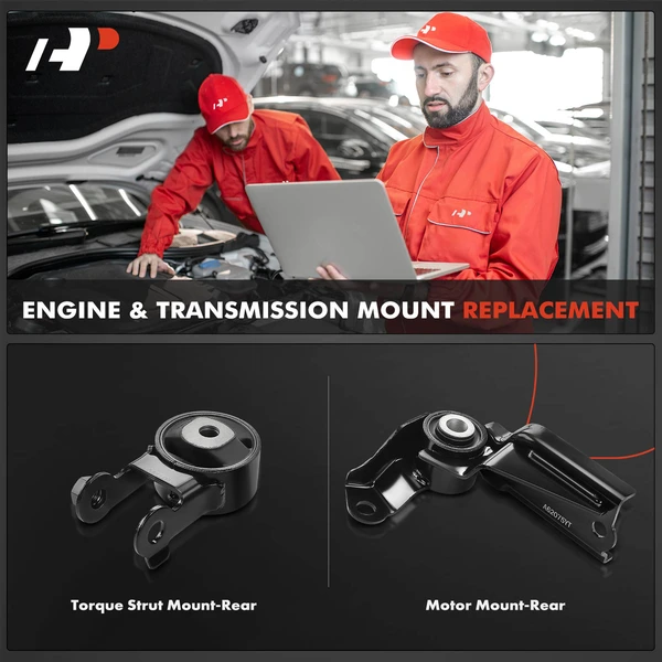2-Pc Motor Mount + Torque Strut Mount, Rear, A-Premium APEM1232