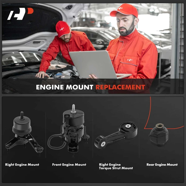 4-Pc Engine Mount and Transmission Mount Kit Front & Rear & Right A-Premium APEM1463