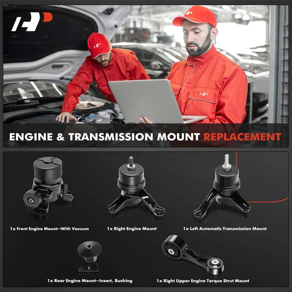 5-Pc Engine Mount and Transmission Mount Kit Front & Rear & Left & Right A-Premium APEM1505