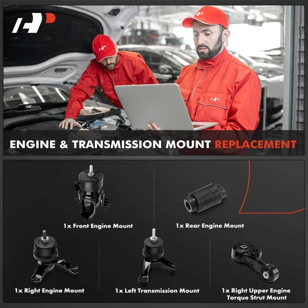 5-Pc Engine Mount and Transmission Mount Kit Front & Rear & Left & Right A-Premium APEM1466