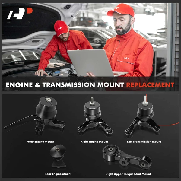 5-Pc Engine Mount and Transmission Mount Kit Front & Rear & Left & Right A-Premium APEM1469