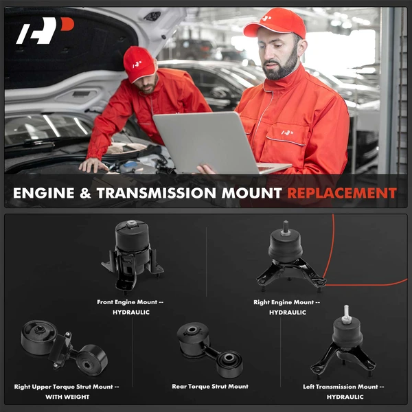 5-Pc Engine Mount and Transmission Mount Kit Front & Rear & Left & Right A-Premium APEM1474