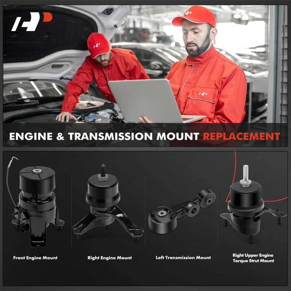 4-Pc Engine + Torque Strut + Transmission Mount A-Premium APEM1481