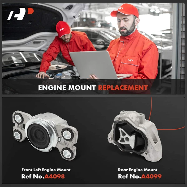 2-Pc Engine Mount, Front Left & Rear, A-Premium APEM931