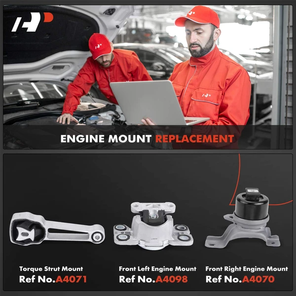 3-Pc Engine Mount + Torque Strut Mount, Front, A-Premium APEM934