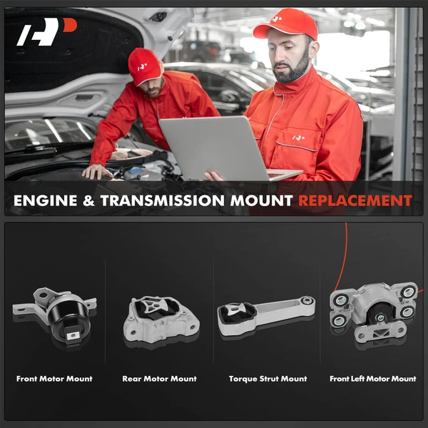 4-Pc Torque Strut Mount + Motor Mount, Front & Rear, A-Premium APEM1234