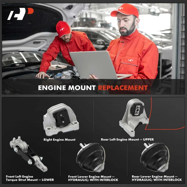 5-Pc Engine Mount + Engine Torque Strut Mount, A-Premium APEM1507