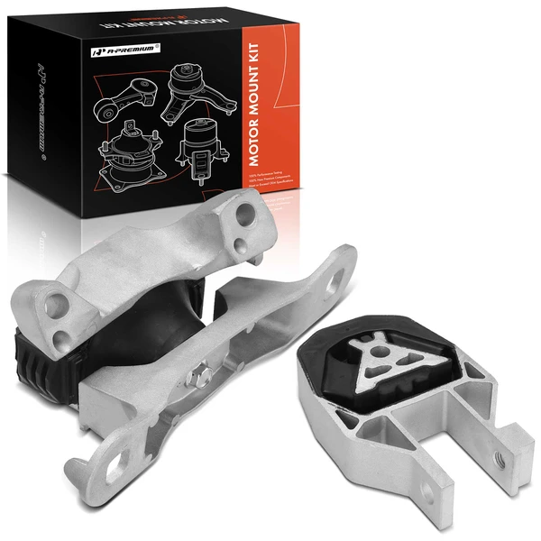 2-Pc Right Engine Mount - HYDRAULIC + Rear Lower Engine Torque Strut Mount - AIR GAPS, A-Premium APEM1485