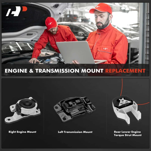 3-Pc Engine Mount and Transmission Mount Kit Left & Right & Rear A-Premium APEM1486