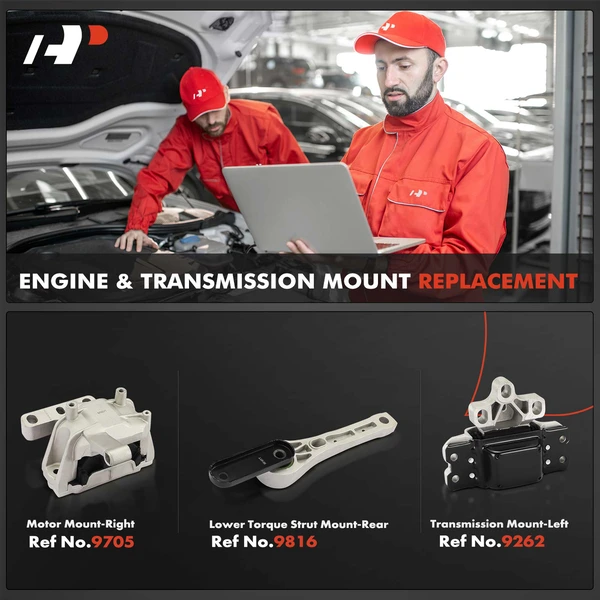 3-Pc Engine Mount and Transmission Mount Kit Left & Right A-Premium APEM944