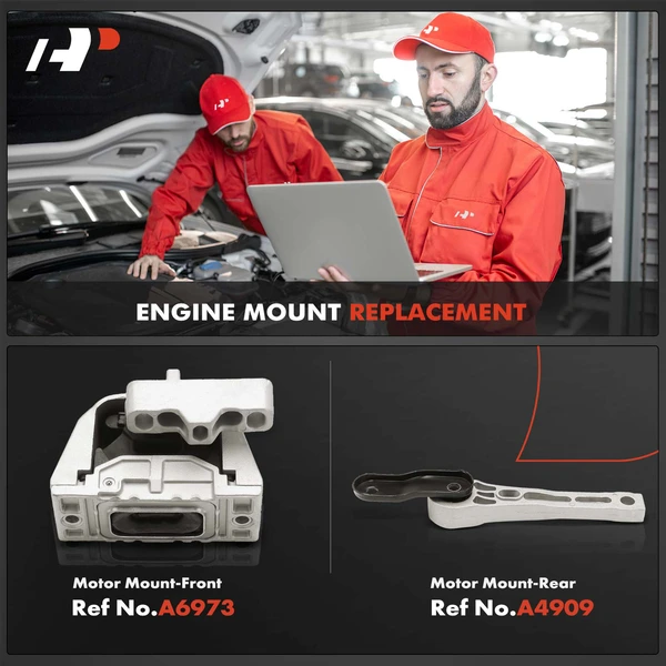 2-Pc Motor Mount, Front & Rear, A-Premium APEM947