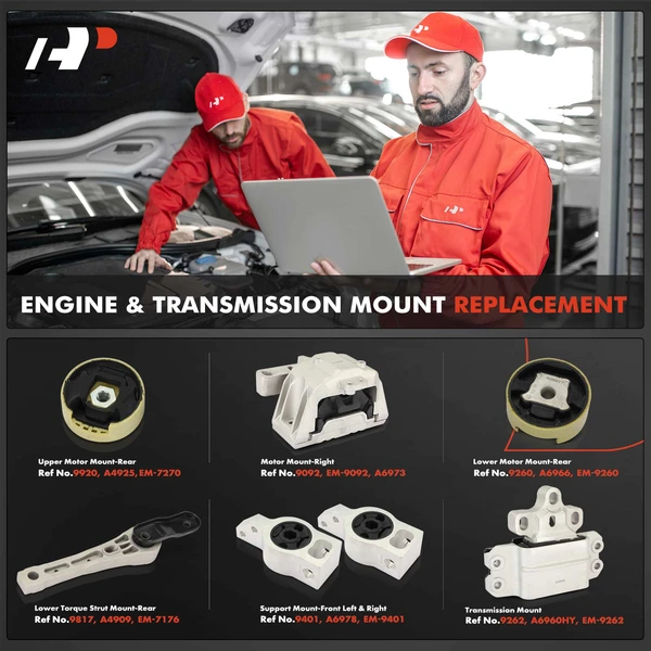 7-Pc Engine Mount and Transmission Mount Kit Front & Rear A-Premium APEM949